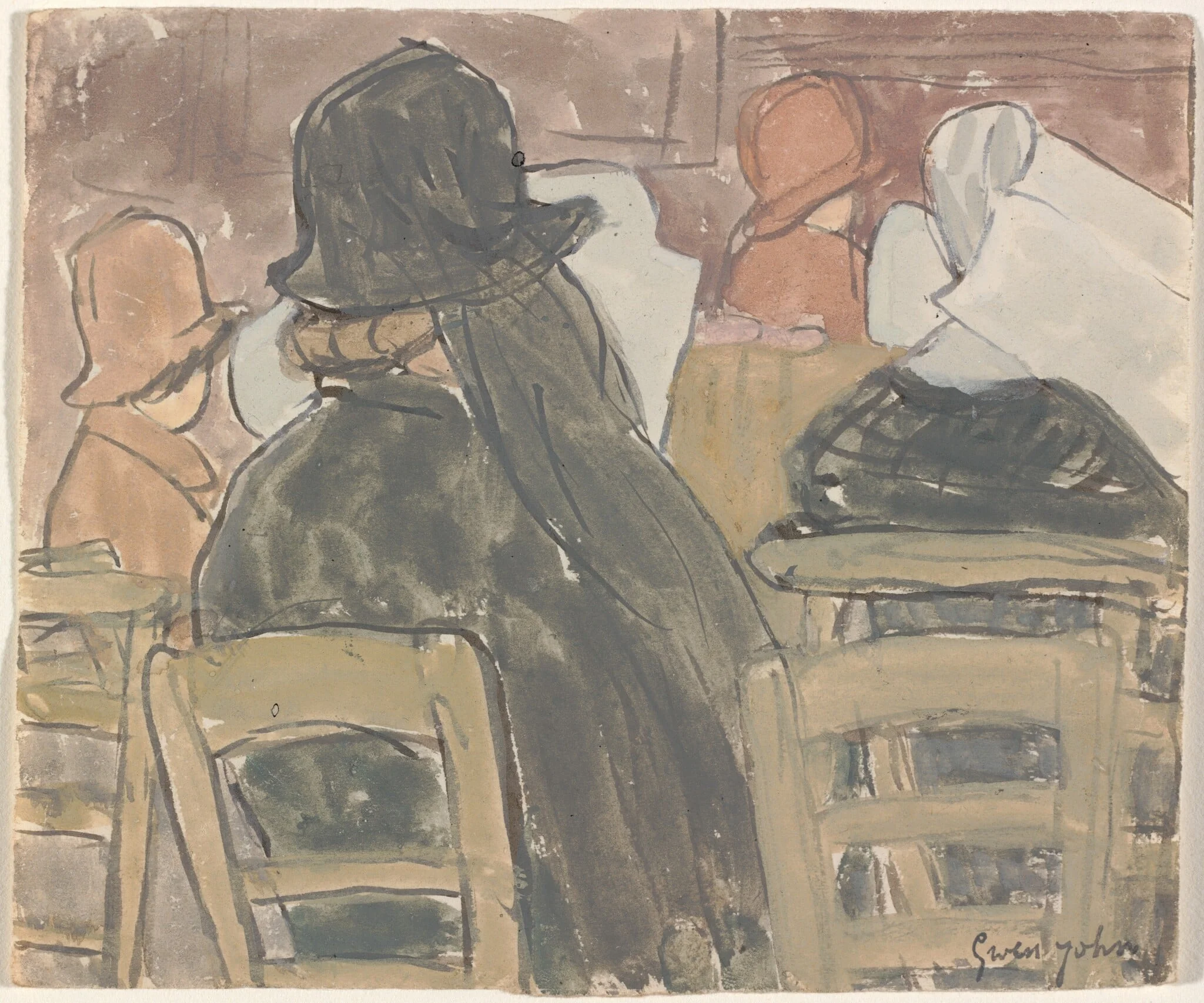 Women and Nuns Seated in Church
