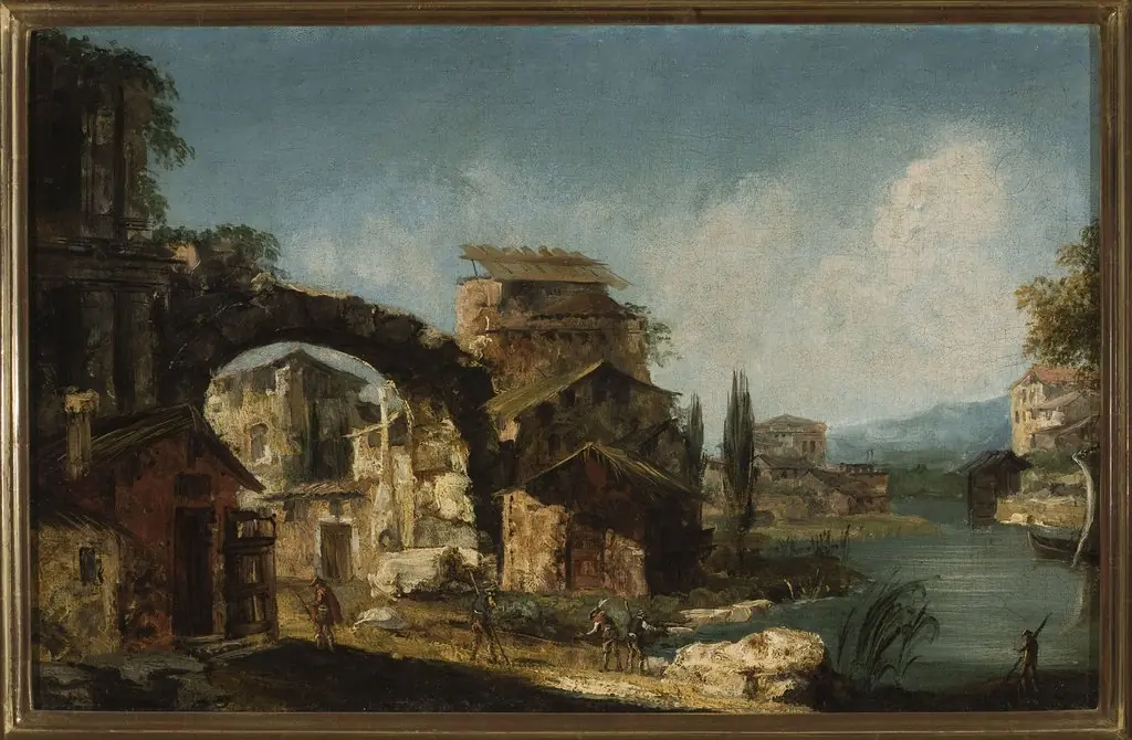Landscape with ruins