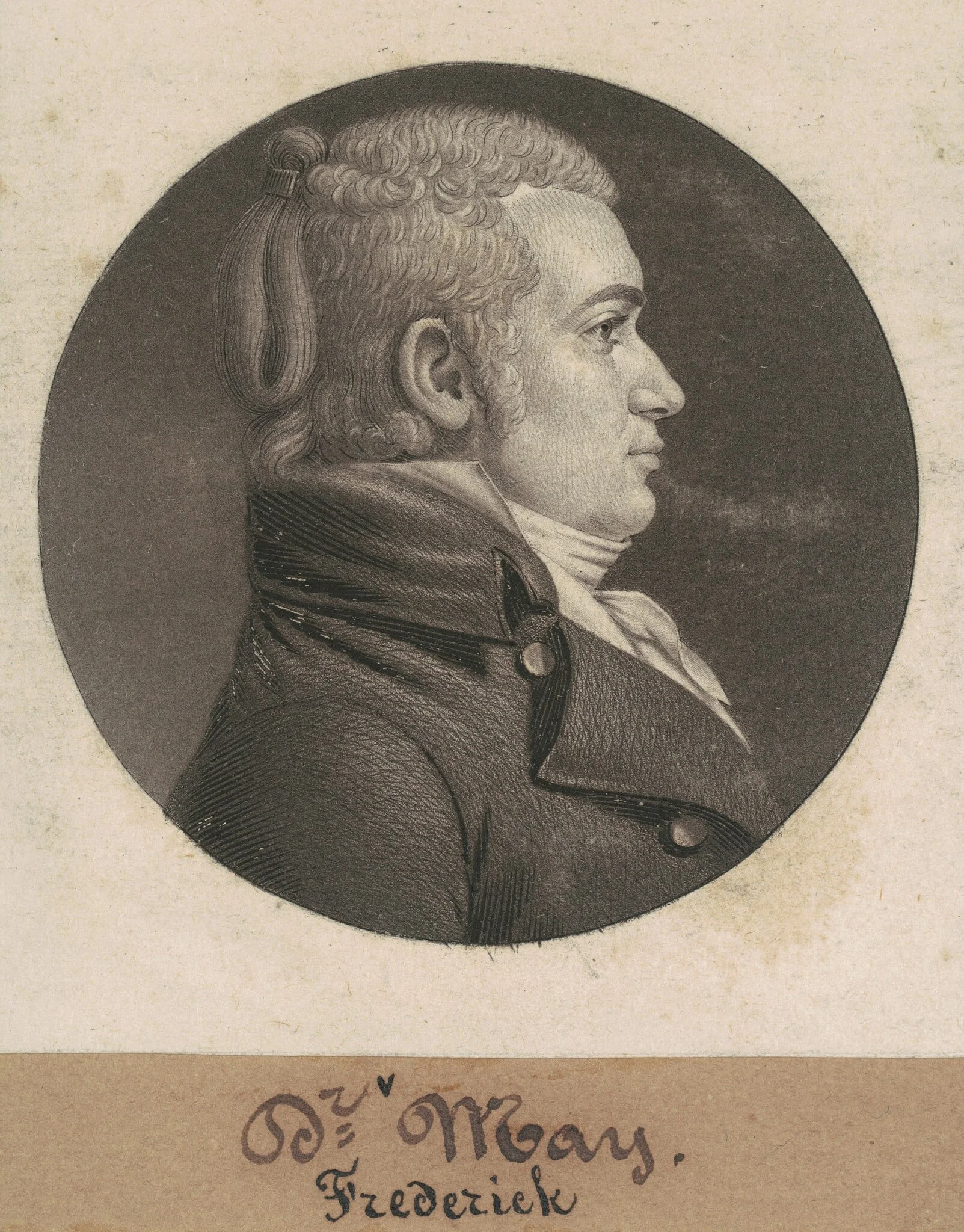 Frederick May, by Charles Balthazar Julien Févret de Saint-Mémin, ink, 1807