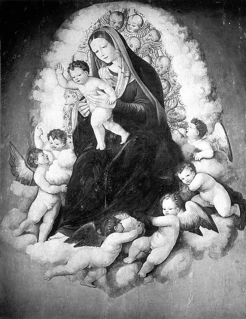 The virgin in angelic glory with the blessing child