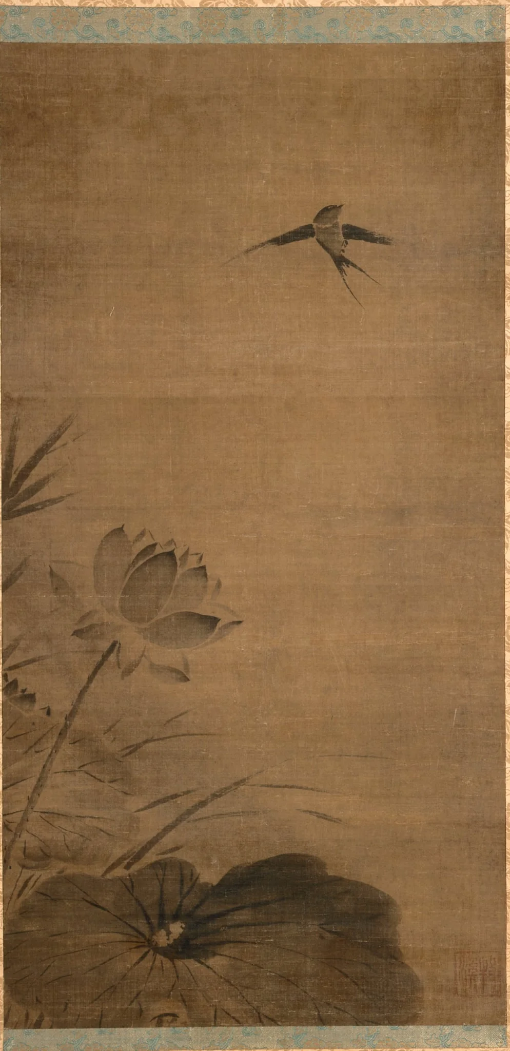 Swallow and Lotus, by Fachang Muqi, unspecified, 1204