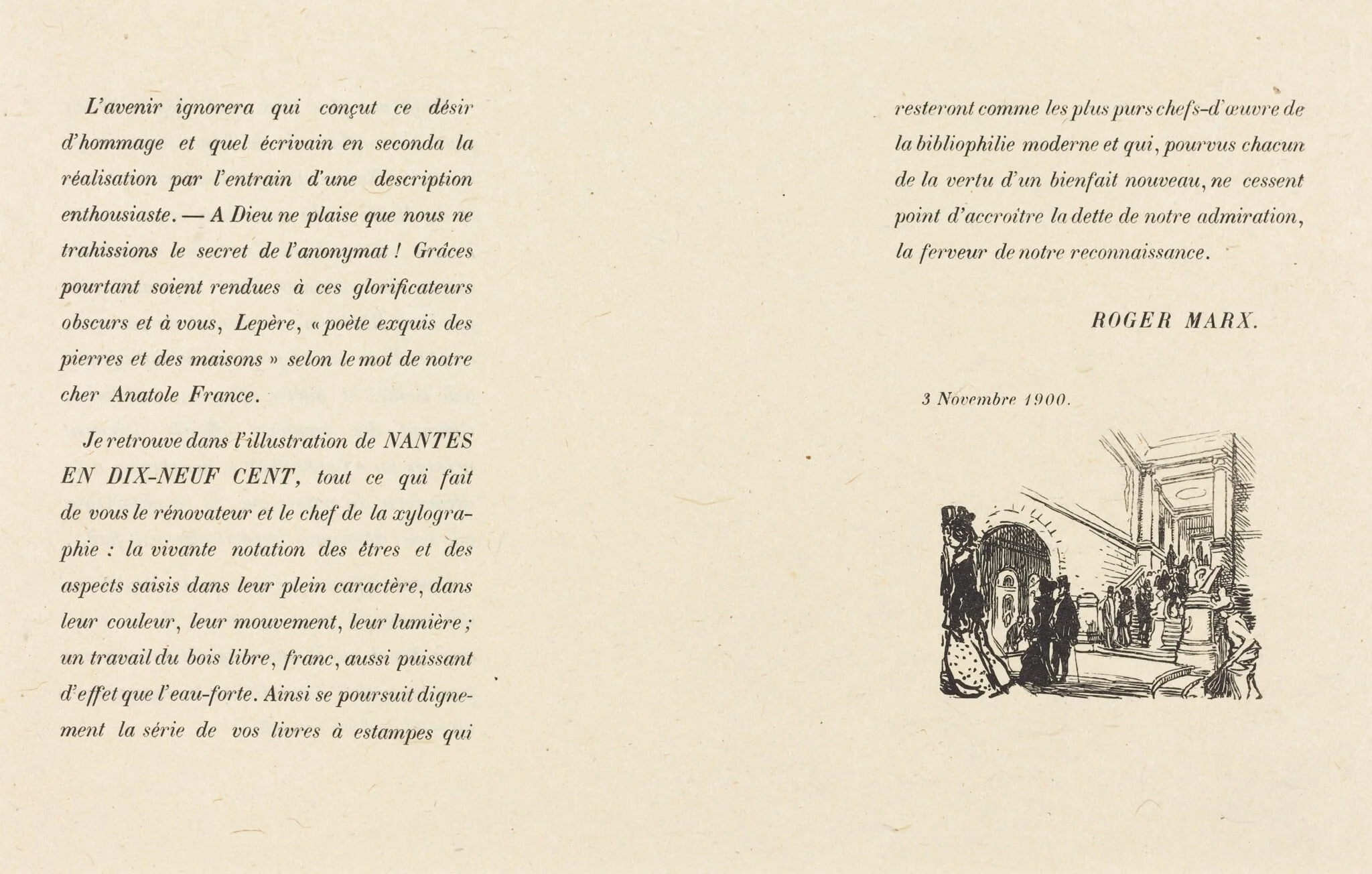 Preface, by Auguste Lepère, ink, 1900