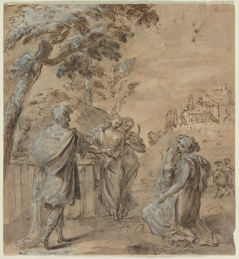 Ruth and Boaz (recto)