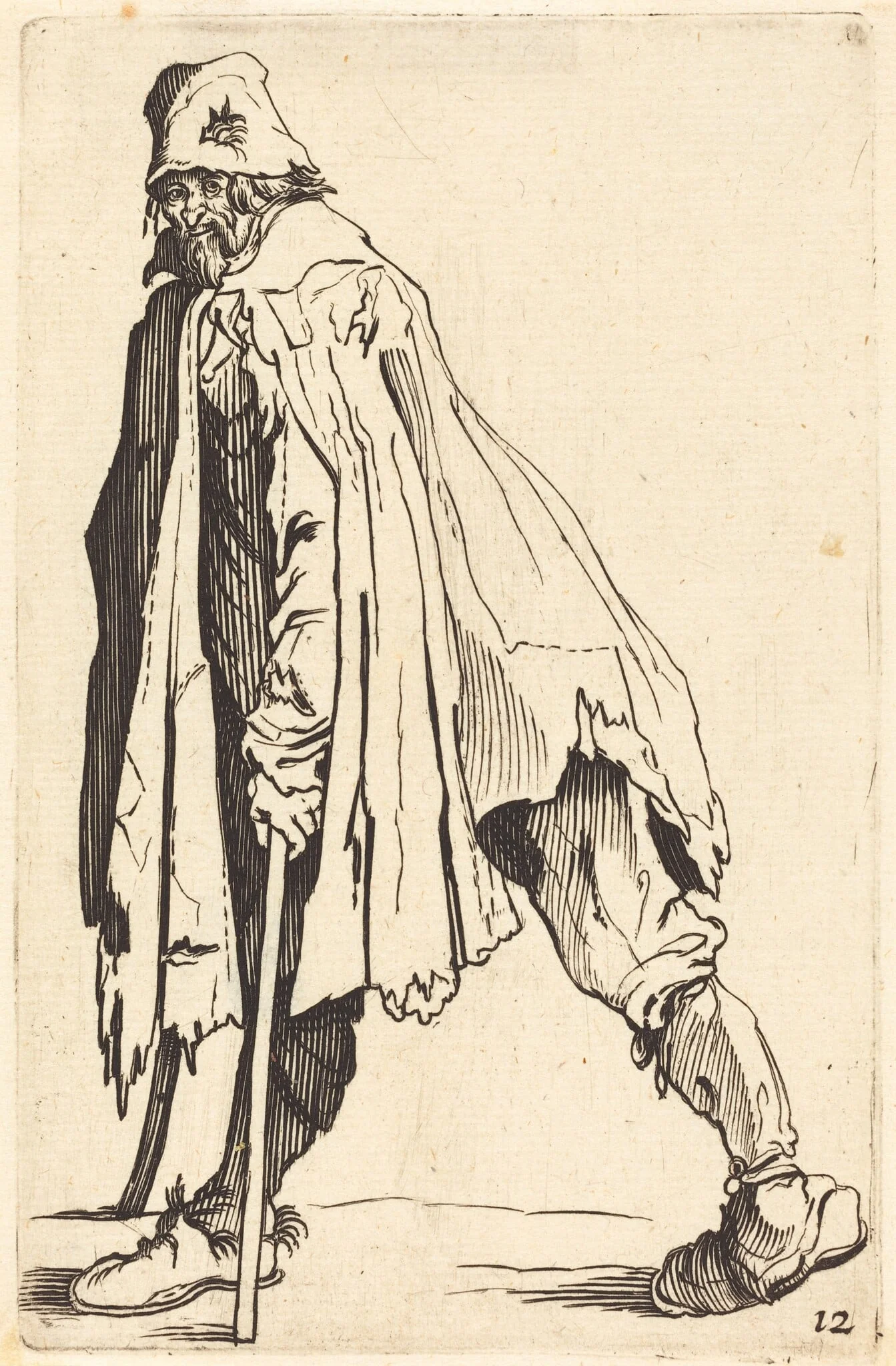 Beggar with Crutches and Cap