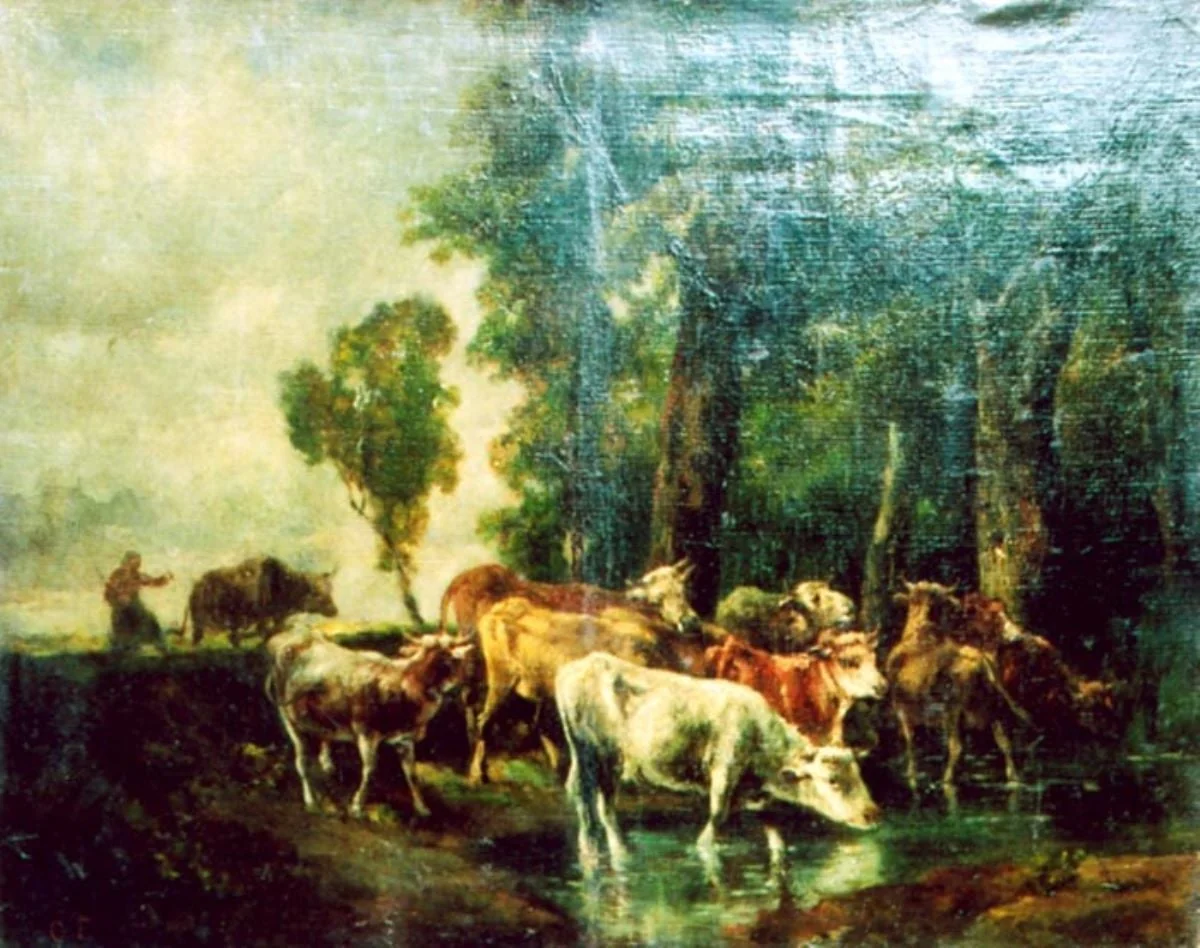 Peisaj animalier, by Unknown, unspecified, 1850