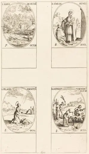 St. Mary of Victory; St. Simeon, Prophet; St. Pelagia; Sts. Reparata and Benedicta