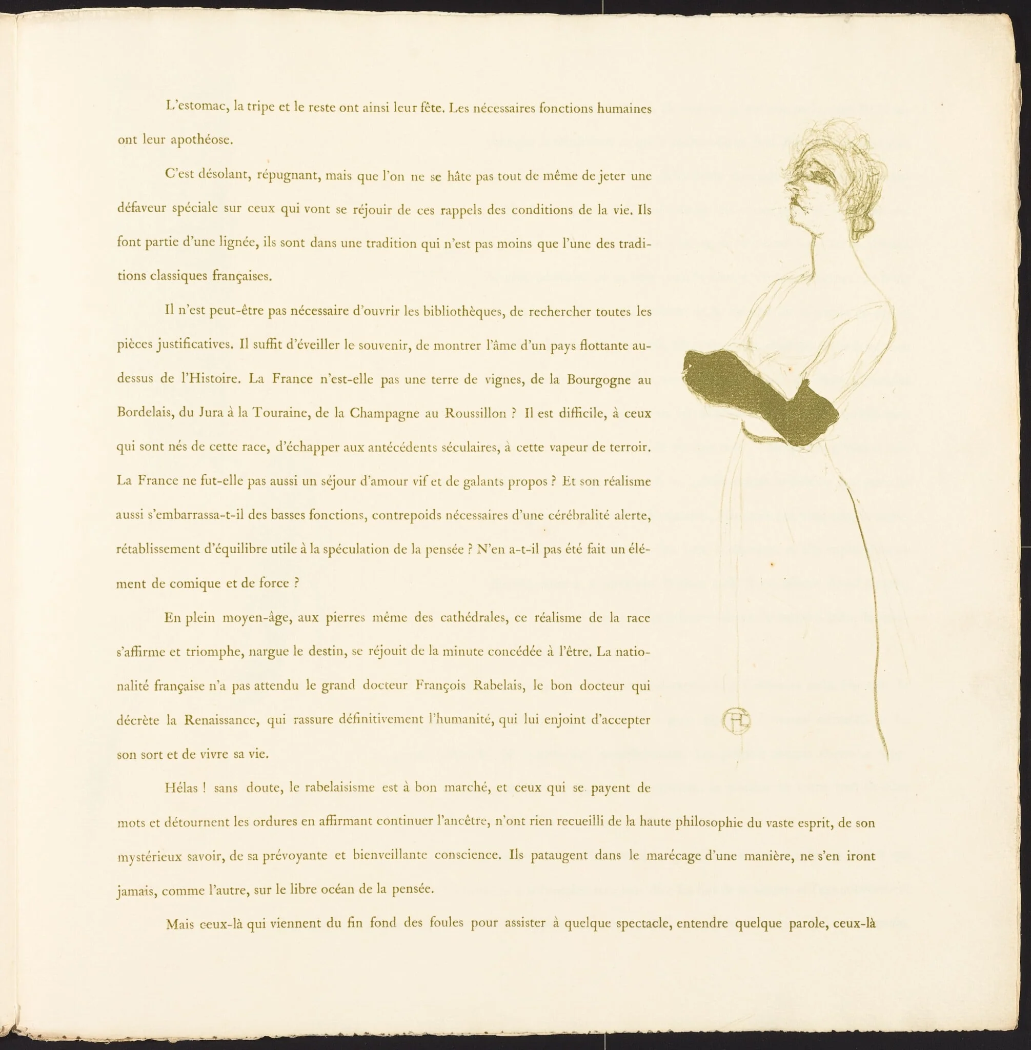 Yvette Guilbert, by Henri de Toulouse-Lautrec, ink, 1894