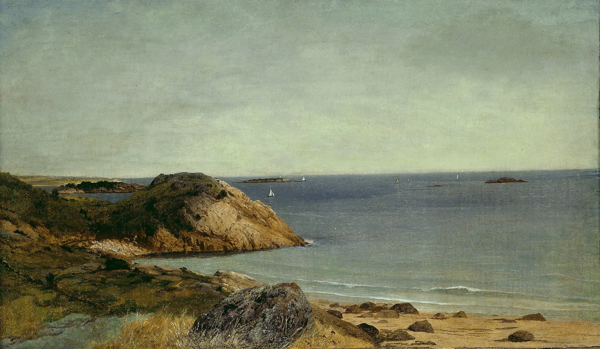 Rocky Coast, by John Frederick Kensett, oil, 1860