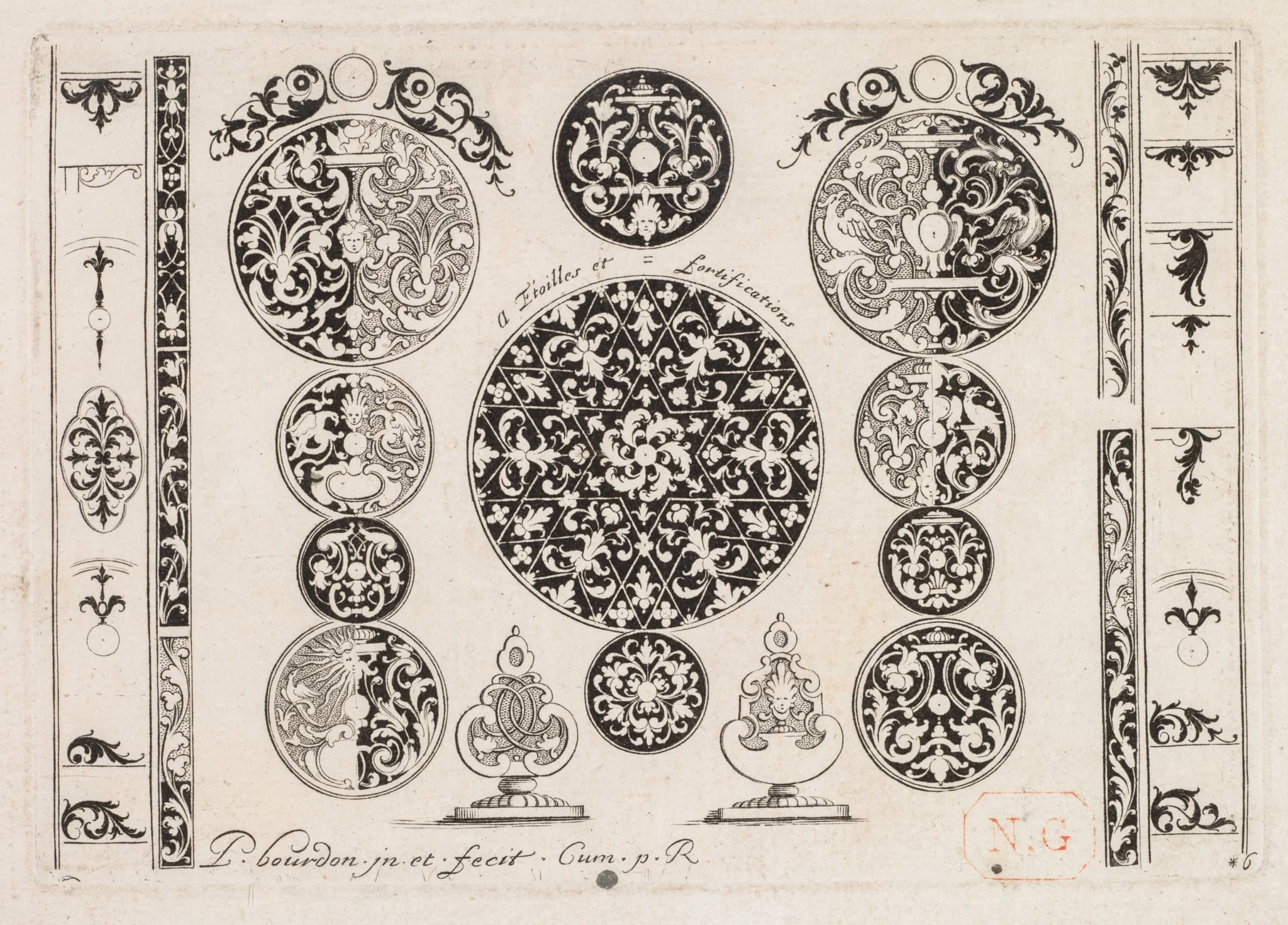 # 6 from " Livre second essais de gravjre " second book of Engraved Designs, by Pierre Bourdon, 1703