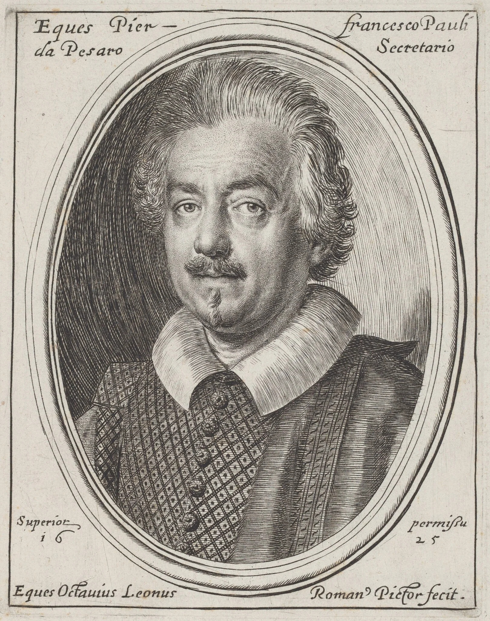 Francesco Paolo da Pesaro, by Ottavio Leoni, ink, 1625