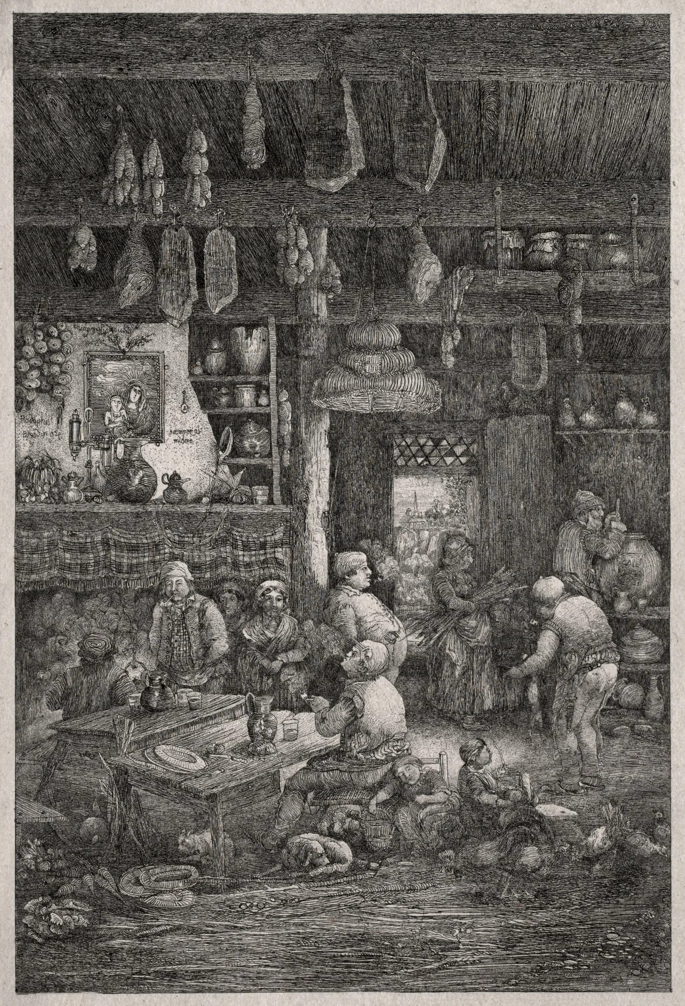 Moldavian Interior, by Rodolphe Bresdin, 1856