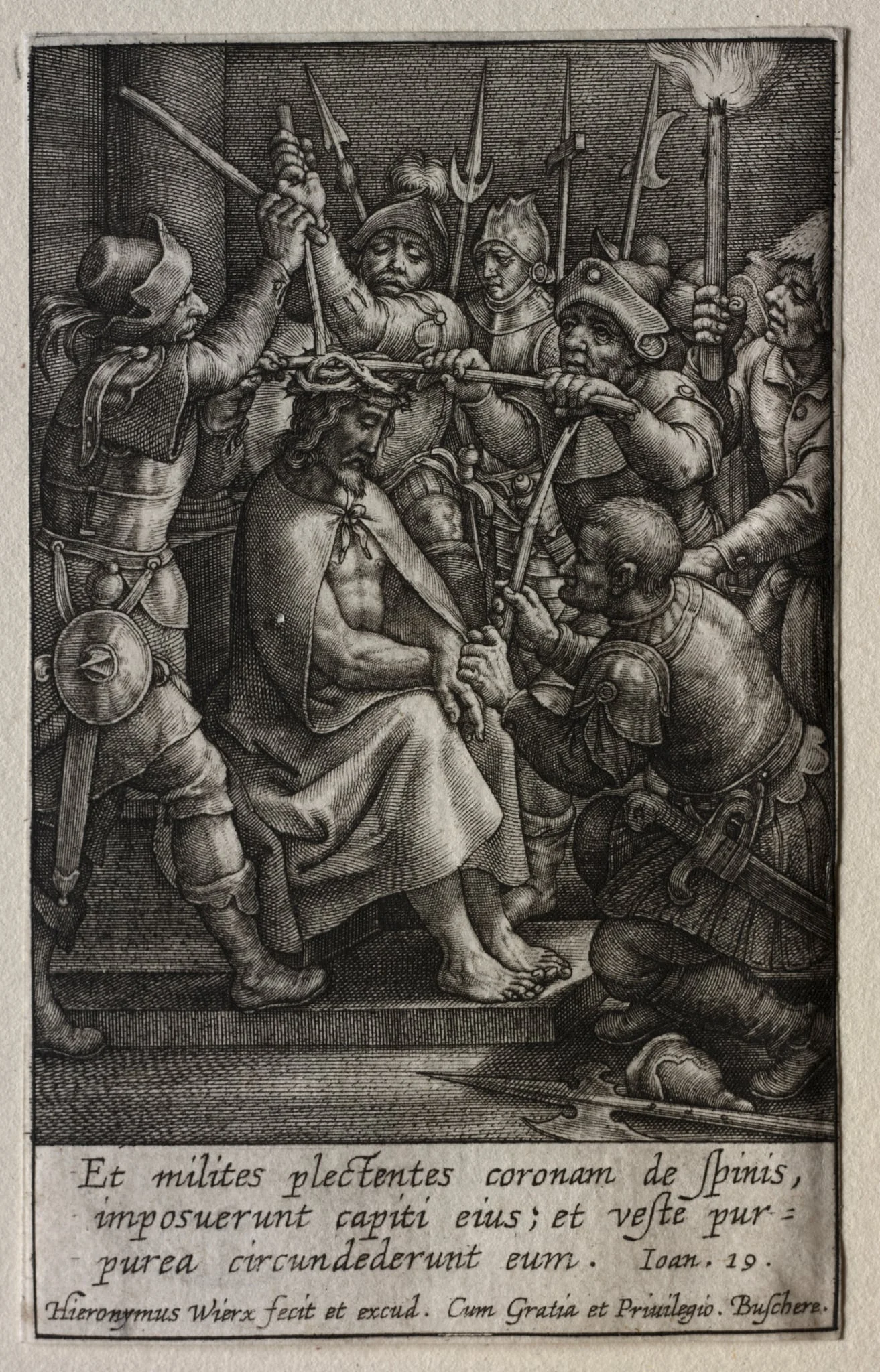 The Passion: The Crowning with Thorns, by Hieronymus Wierix, 1619