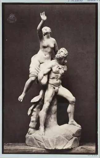 Hercules and Dejanira statuette group in marble