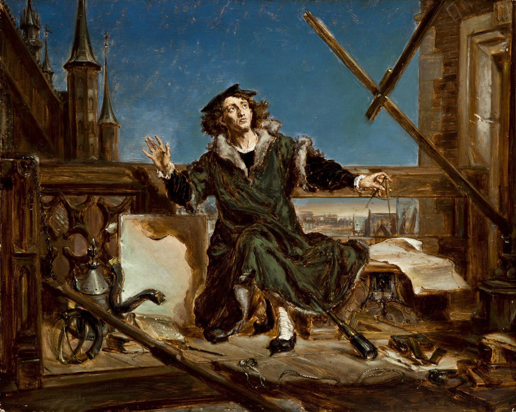 Nicolaus Copernicus. Sketch to the Painting "Astronomer Copernicus, or Conversation with God", by Jan Matejko, unspecified, 1871