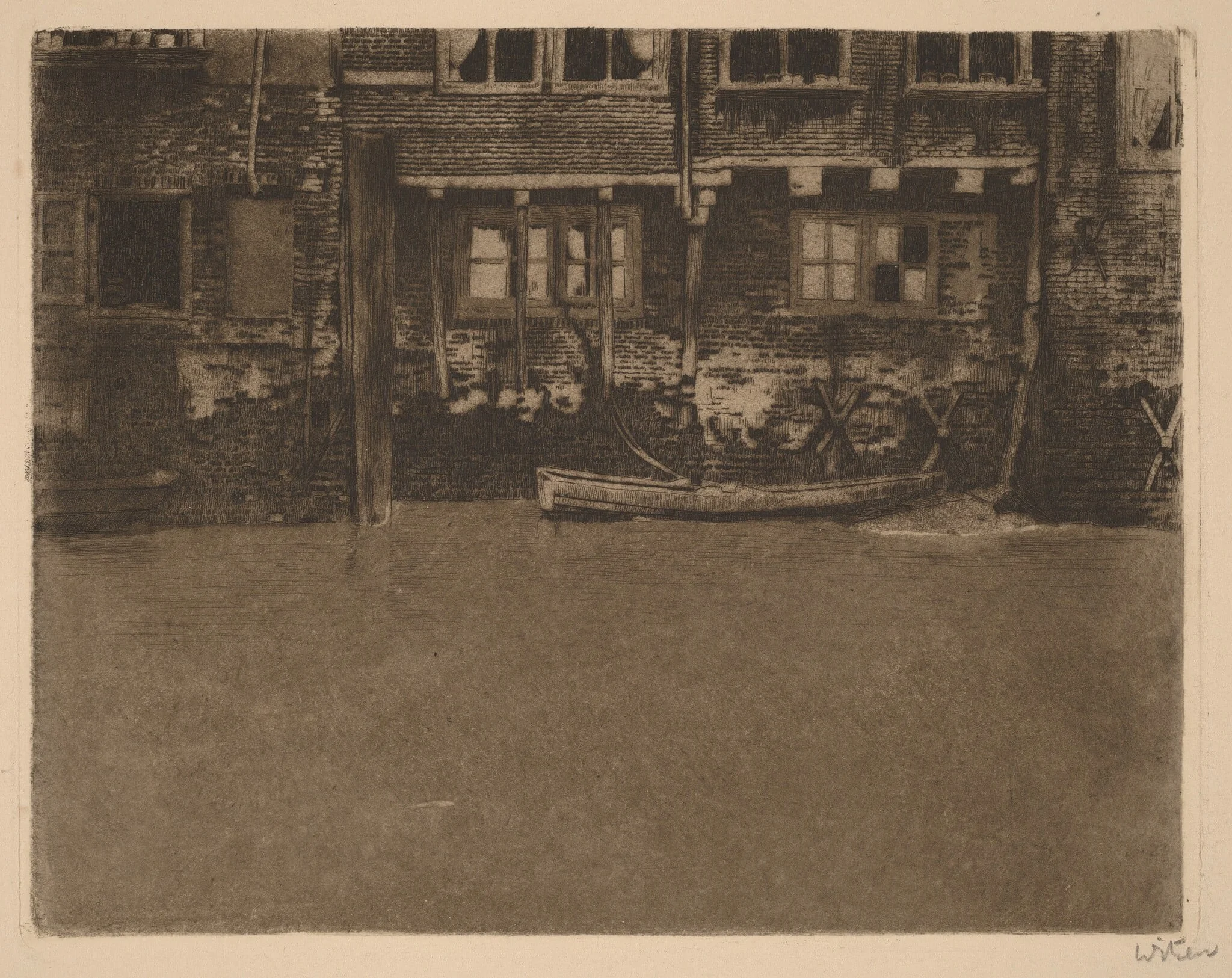 Voorstraatshaven, Dordrecht, by Willem Arnold Witsen, ink, 1899