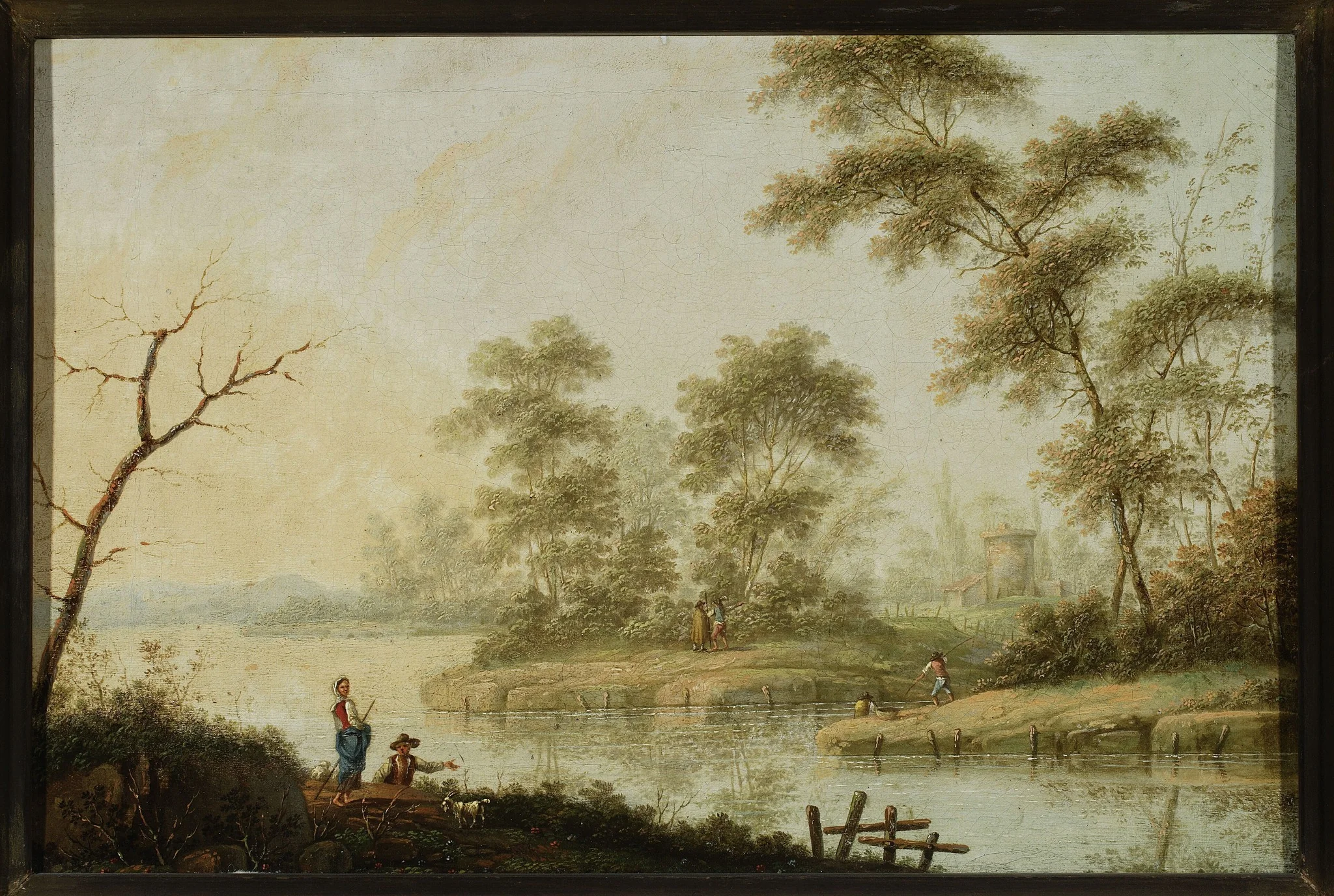 Landscape – rivulet bank, by Jan Ścisło, oil, 1768