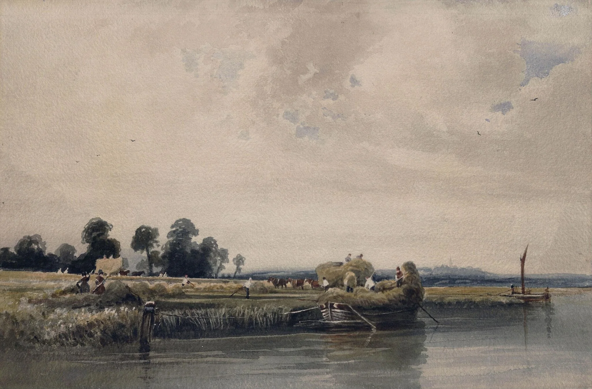 Carting Barley on the Trent, near Burton