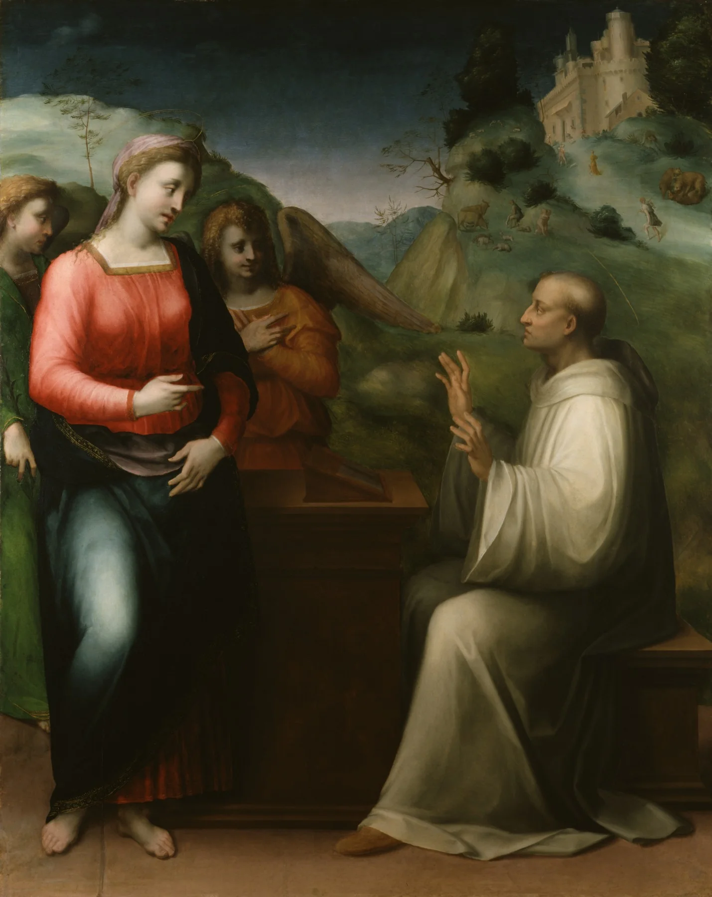 The Vision of Saint Bernard, by Domenico Puligo, oil, 1520