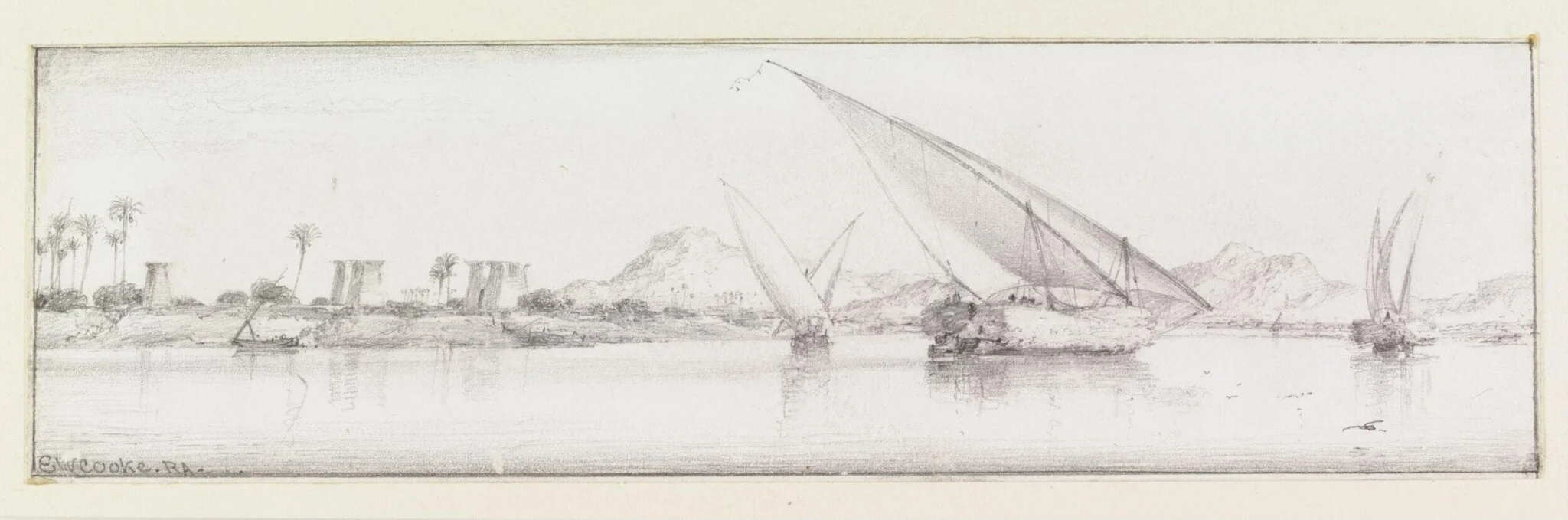 Study of shipping and boats, by Edward William Cooke, 1850
