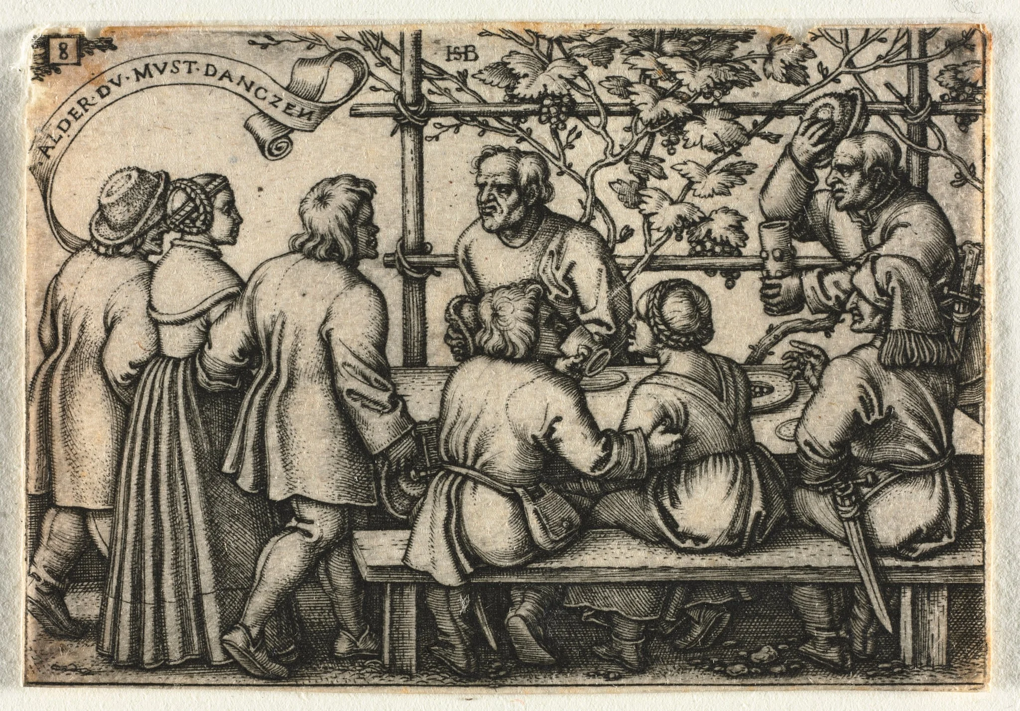 The Peasant Wedding or the Twelve Months:  No. 8, by Sebald Beham, 1546