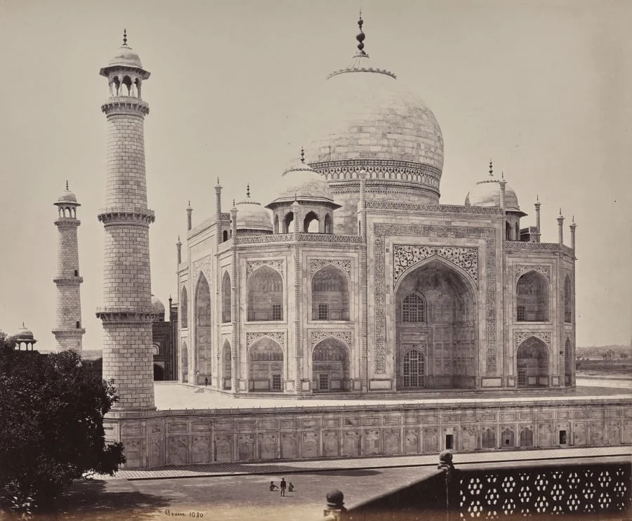 Agra. View of the Taj from a Corner in the Quadrangle, by Samuel Bourne, 1866