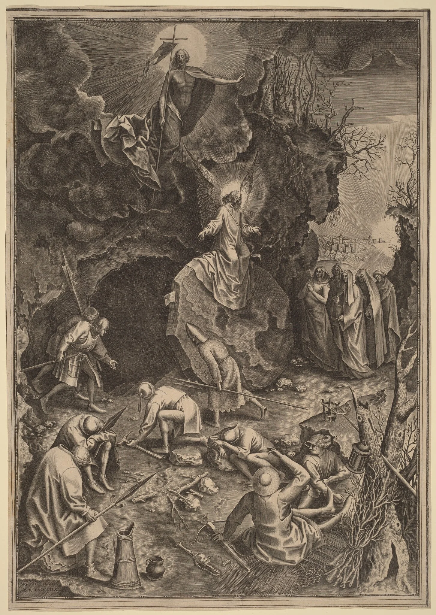 The Resurrection, by Philip Galle, ink, 1570