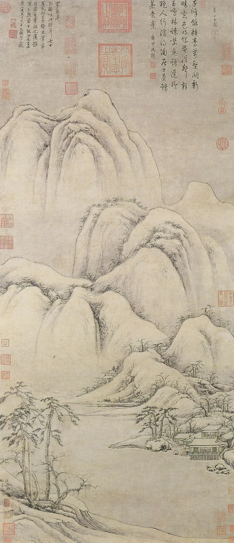 Group of Peaks Clearing After Snow, by Cao Zhibai, unspecified, 1313