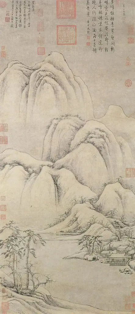 Group of Peaks Clearing After Snow