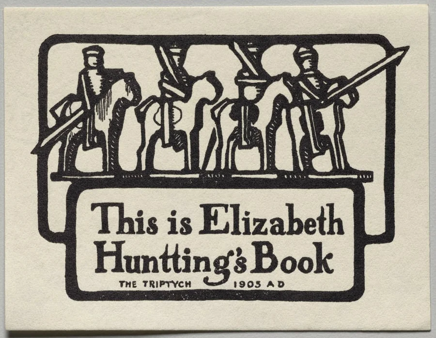 Bookplate: Elizabeth Huntting, by Unknown, 1903