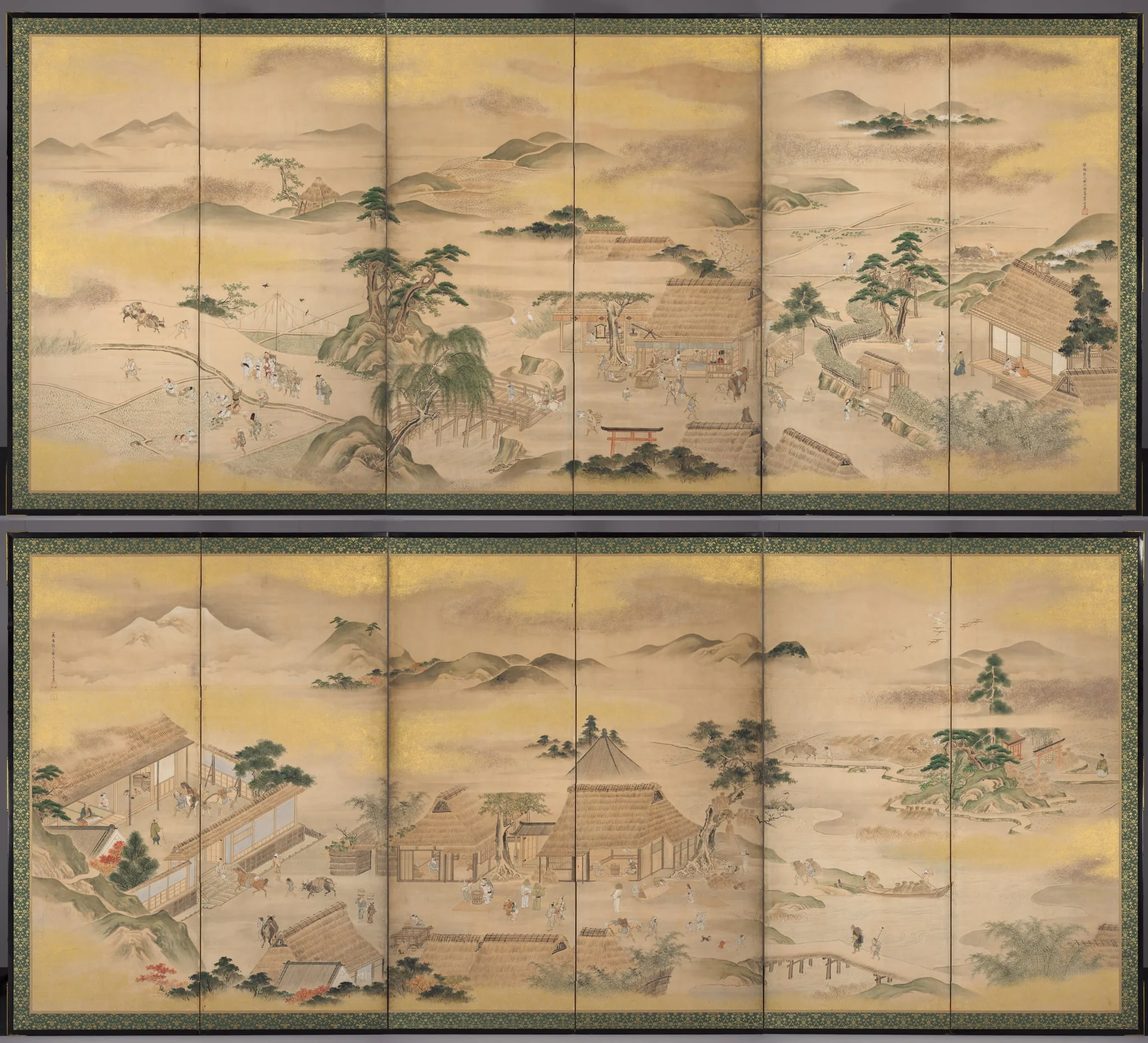 Spring and Autumn Farming, by Kō Sūkoku, unspecified, 1704