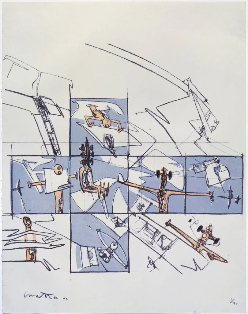 Untitled, by Roberto Matta, ink, 1947