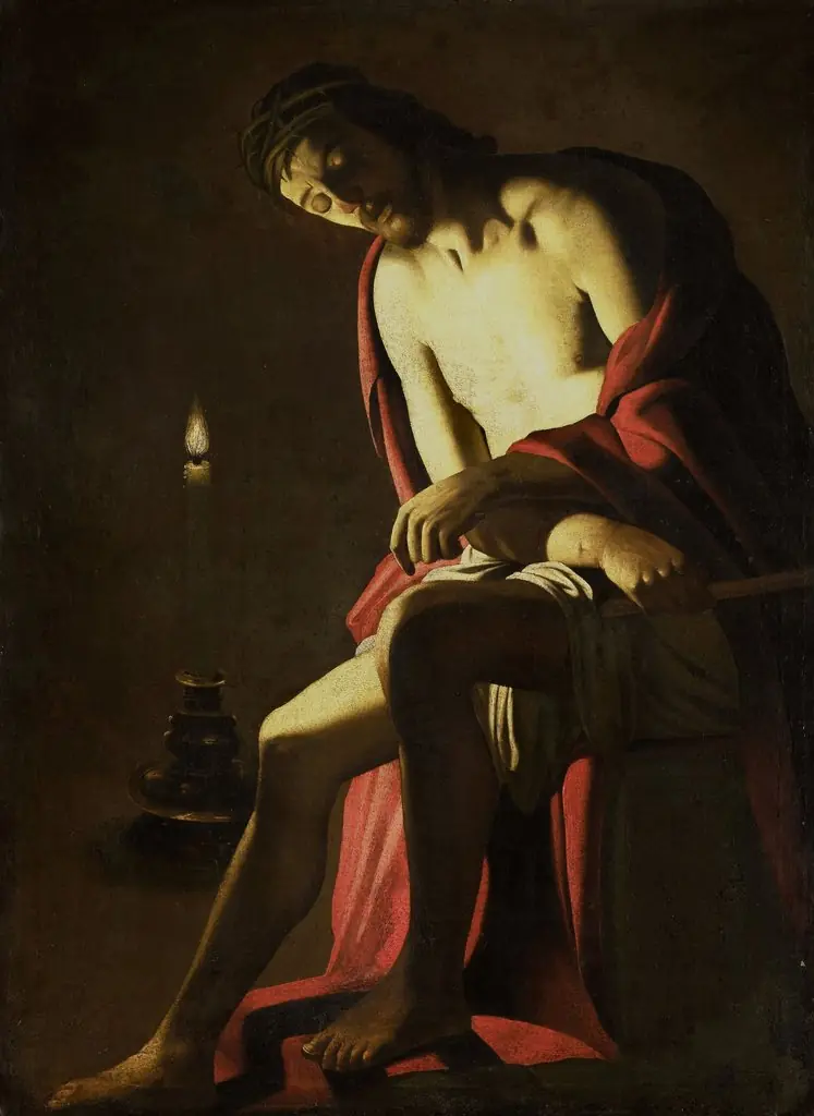 Christ seated on the cold stone
