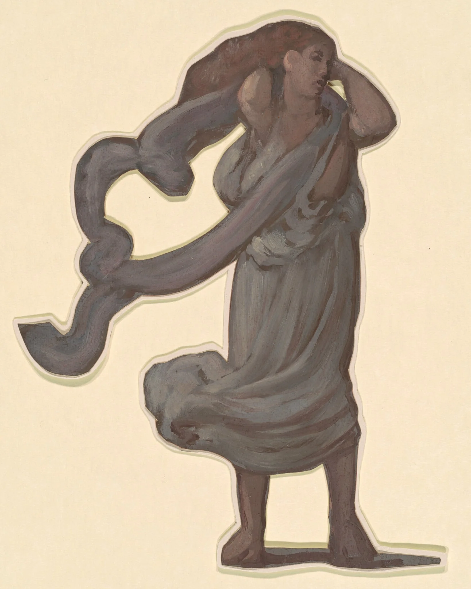 Study for "Greek Girls Bathing", by Elihu Vedder, oil, 1872