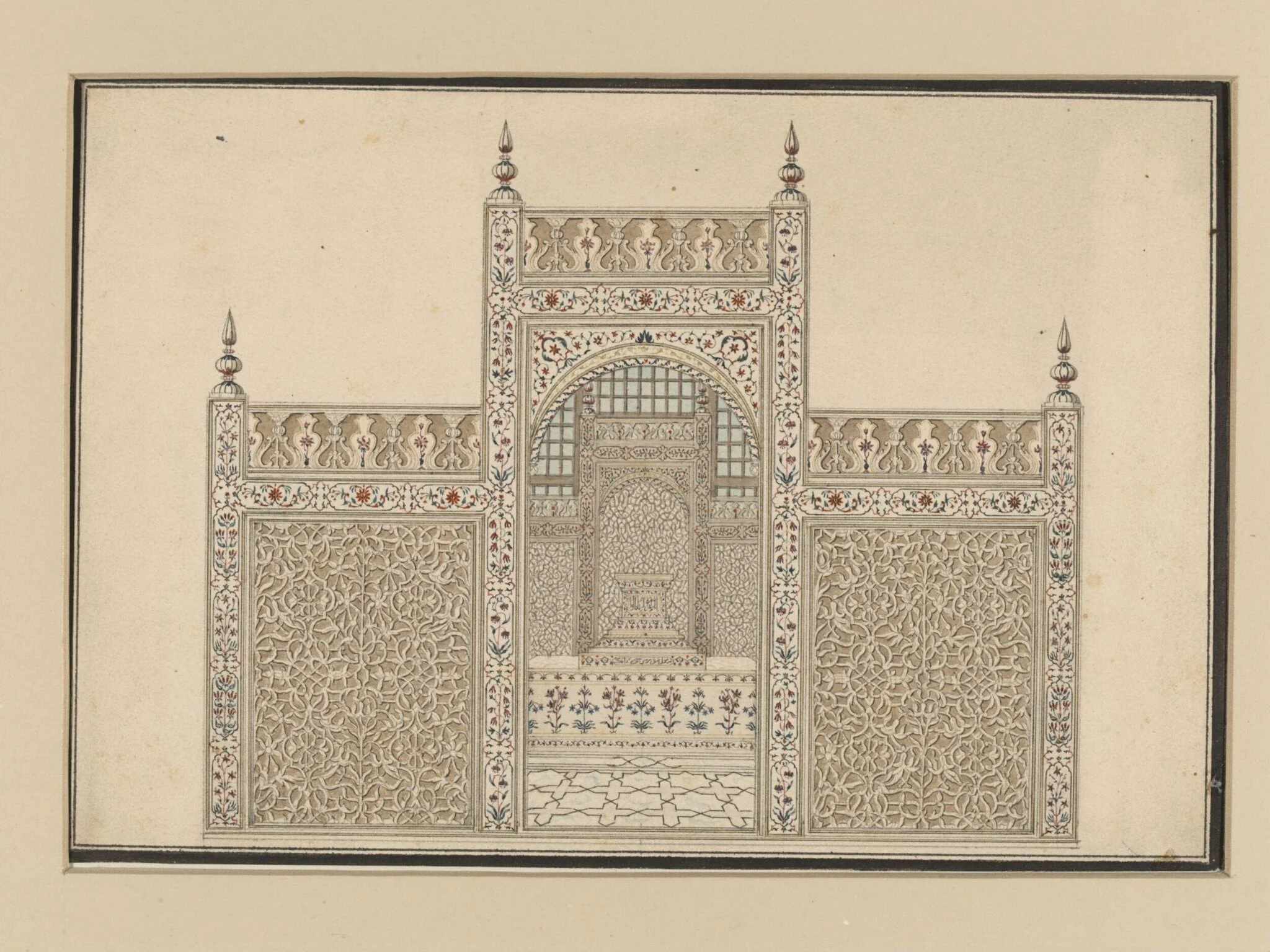Sixty drawings of Mughal monuments and architectural details.