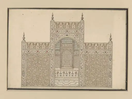 Sixty drawings of Mughal monuments and architectural details.