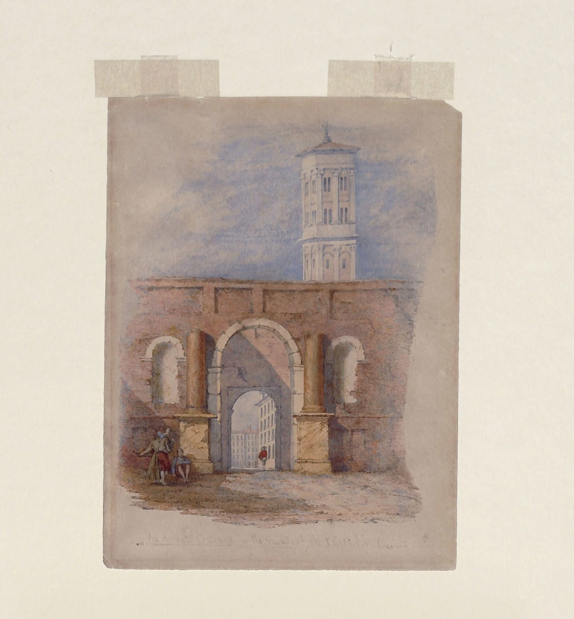 An Ancient Gateway in the Vicinity of St. Peter's, Rome, by Richard Dadd, watercolor, 1843