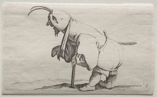 Varie figure gobbi di Iacopo Callot (Cripple with a hood)