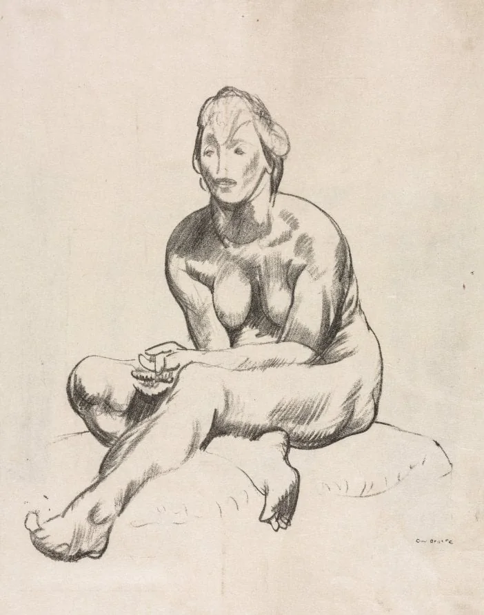 Life Study, Nude Woman Seated With Folded Hands, by George Bellows, 1917