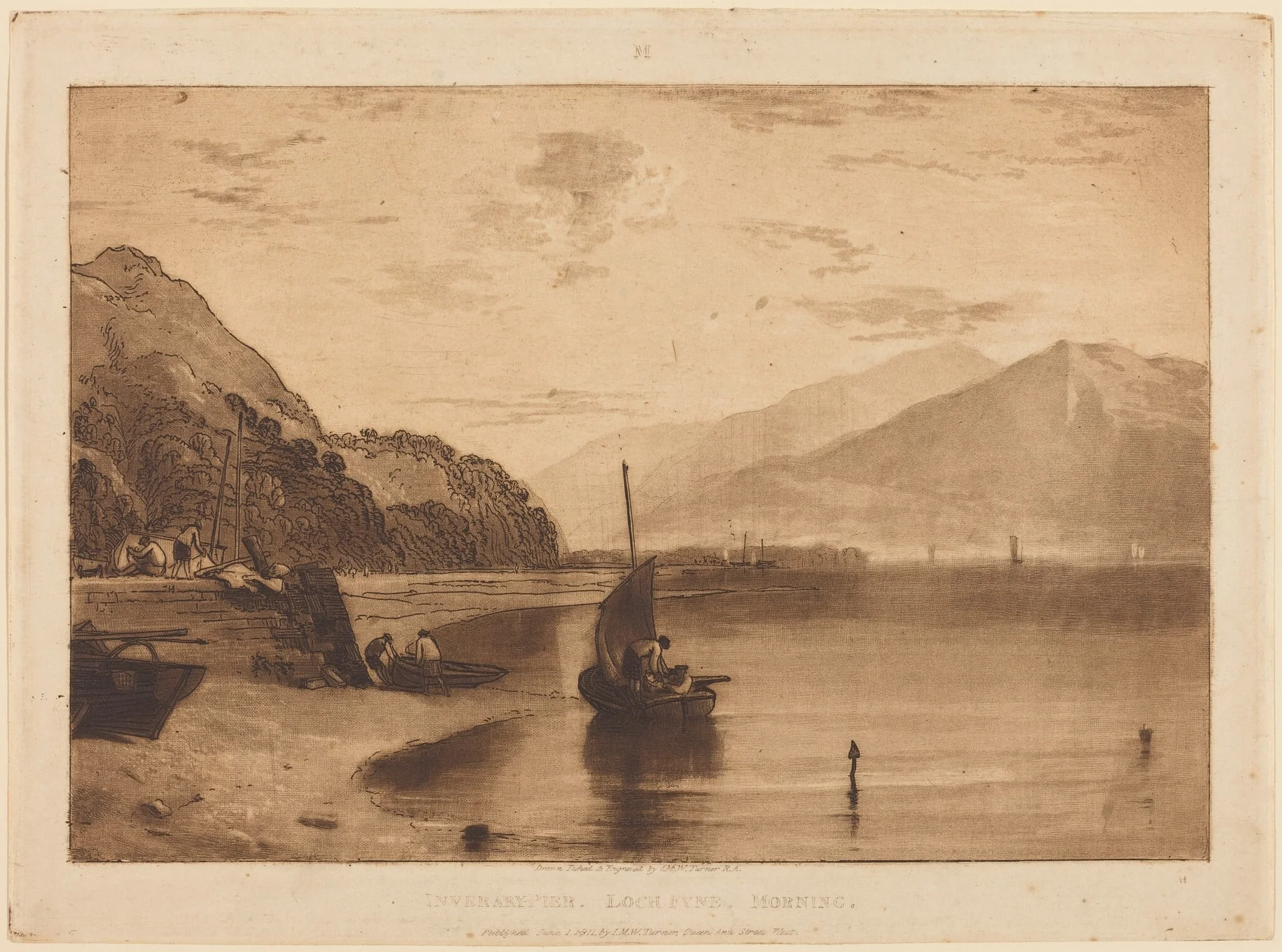 Inverary Pier, by Joseph Mallord William Turner, ink, 1811