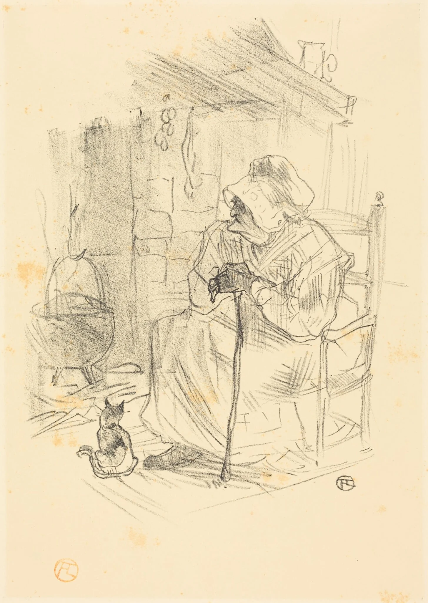 Le secret, by Henri de Toulouse-Lautrec, ink, 1895