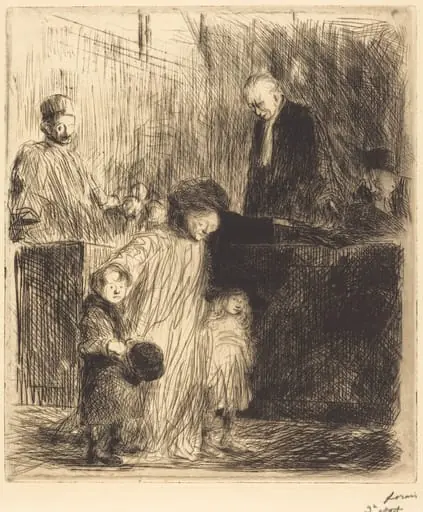 La sortie de l'audience (1ère planche) (Coming Out of the Hearing) (first plate)