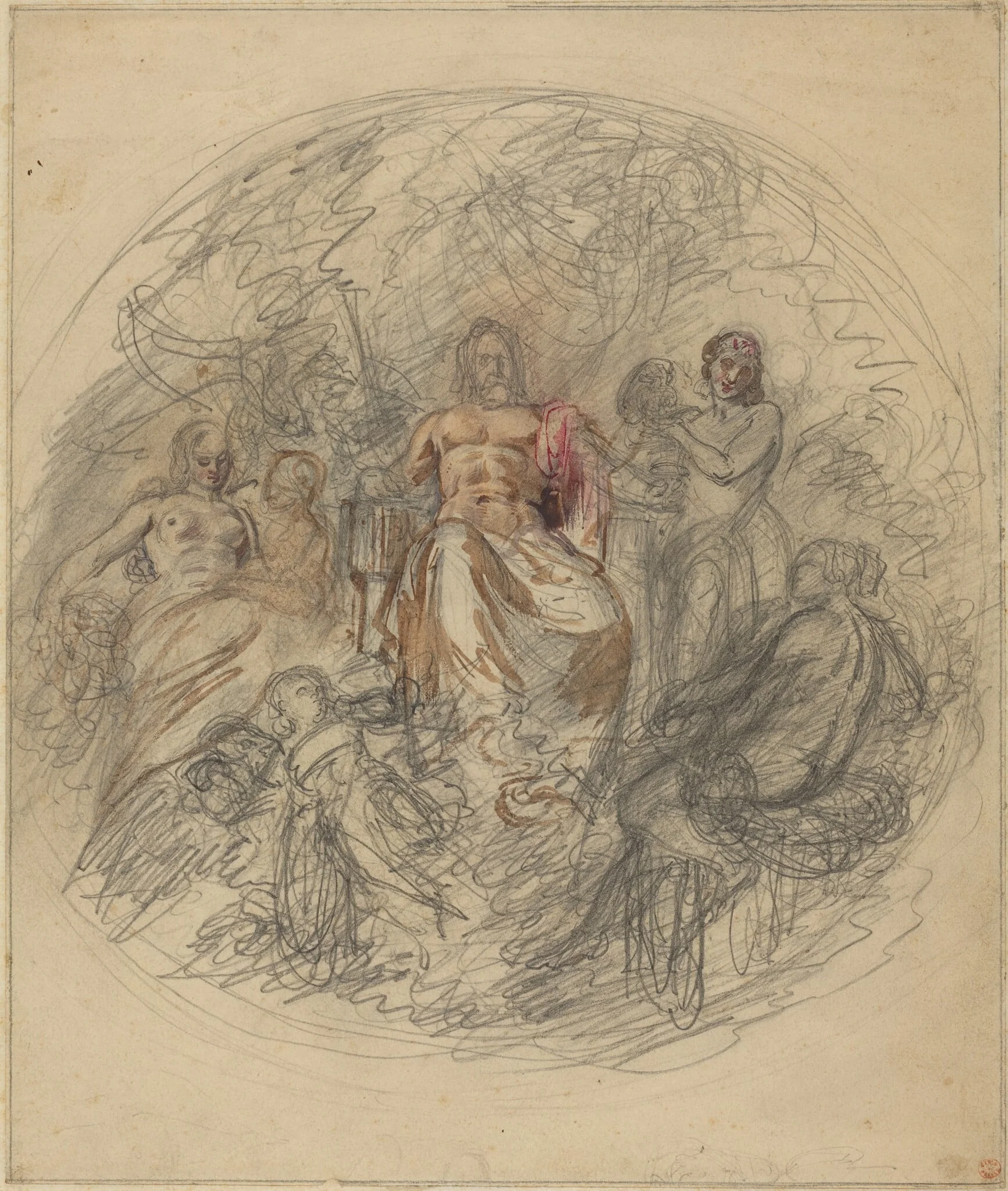 Study of Jove and Three Goddesses