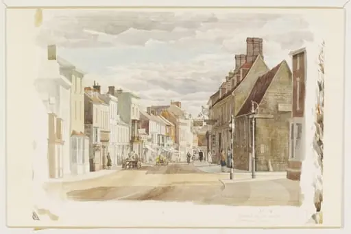 Towcester High Street from the Pomfret Arms Corner, Northamptonshire