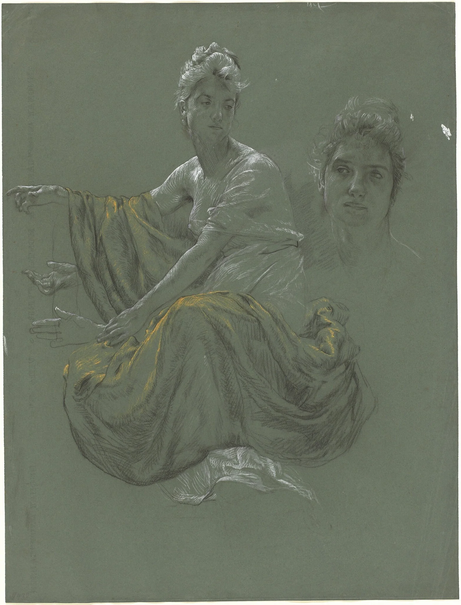 Elegant Young Woman in Classical Drapery