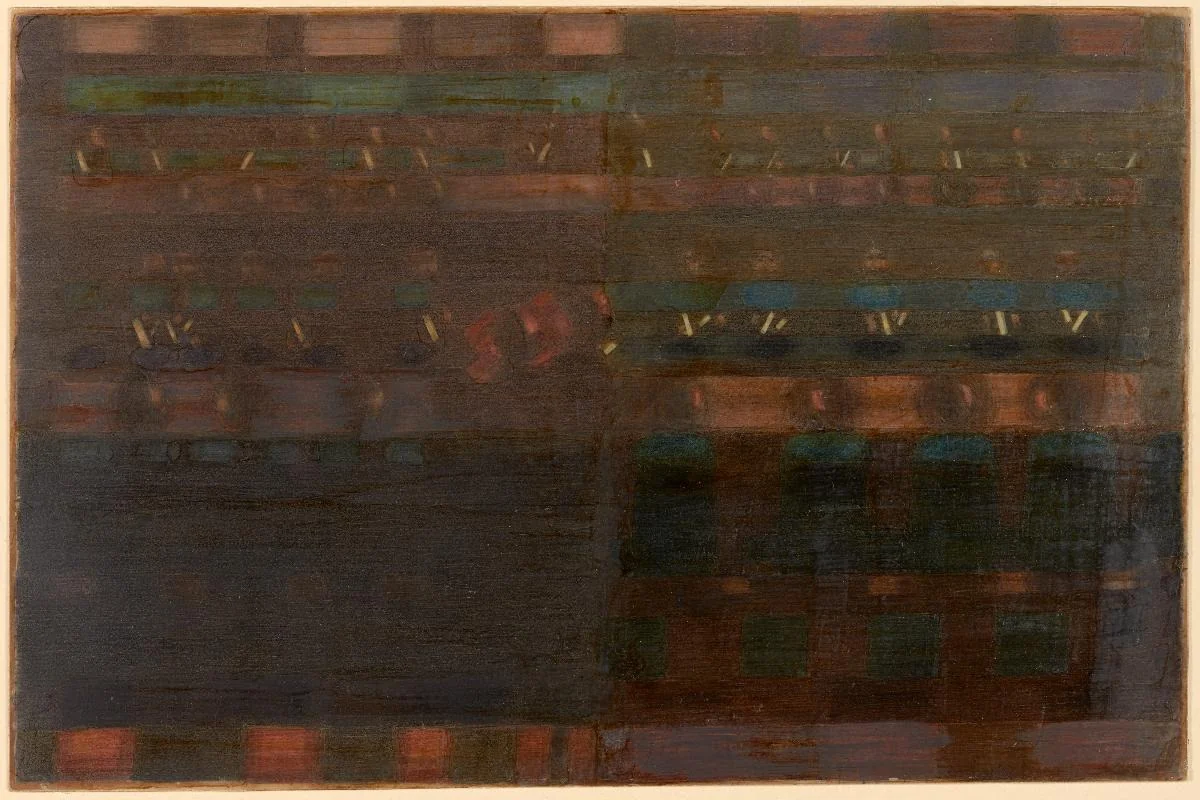 Vorbereitung. Gesamtkomposition VI. Andacht im Esssaal, by Otto Meyer-Amden, oil, 1925