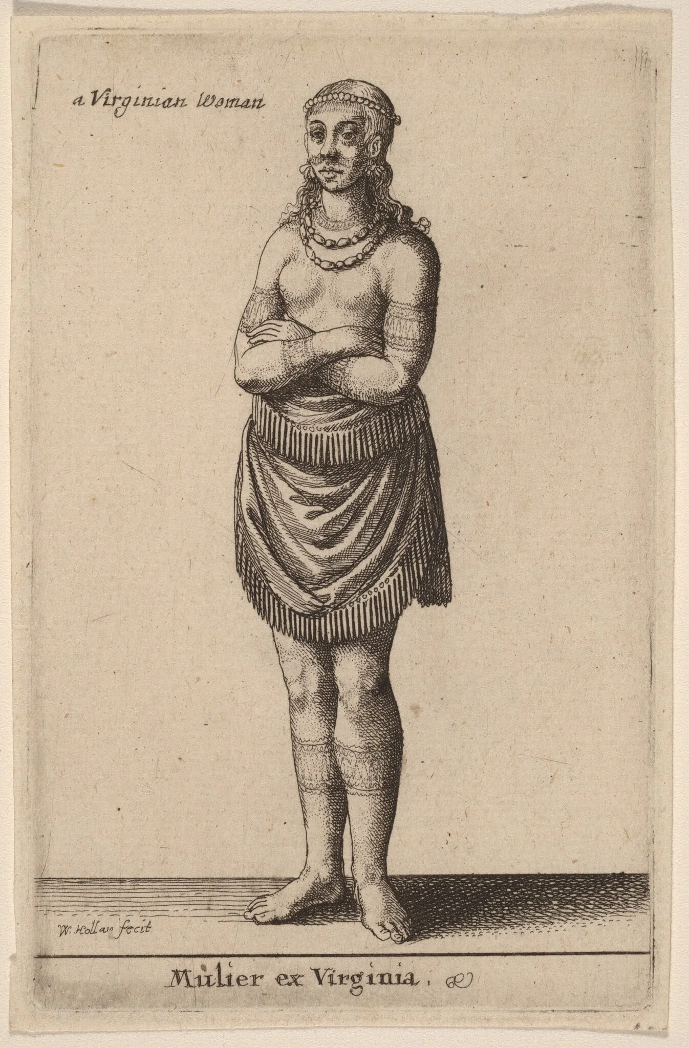 Mulier ex Virginia, by Wenceslaus Hollar, ink, 1644