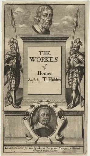 Title Page to the Work of Homer, Translated by Thomas Hobbes