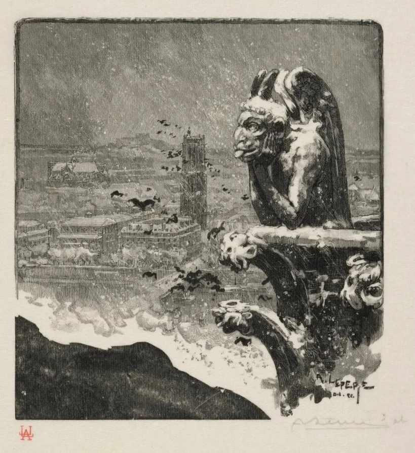 Le Stryge de Notre Dame, by Auguste Lepère, 1890