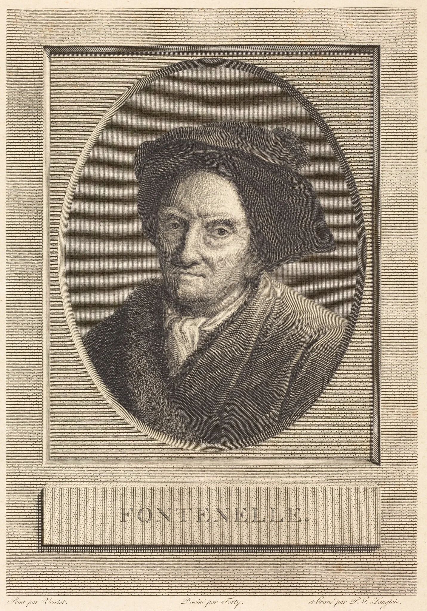 Fontenelle, by Pierre Gabriel Langlois, ink, 1796