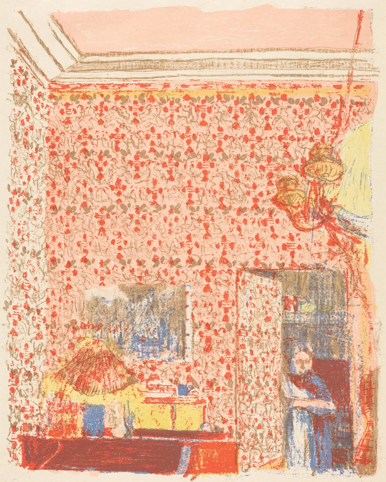 Interior with Pink Wallpaper I (Interieur aux tentures roses I)